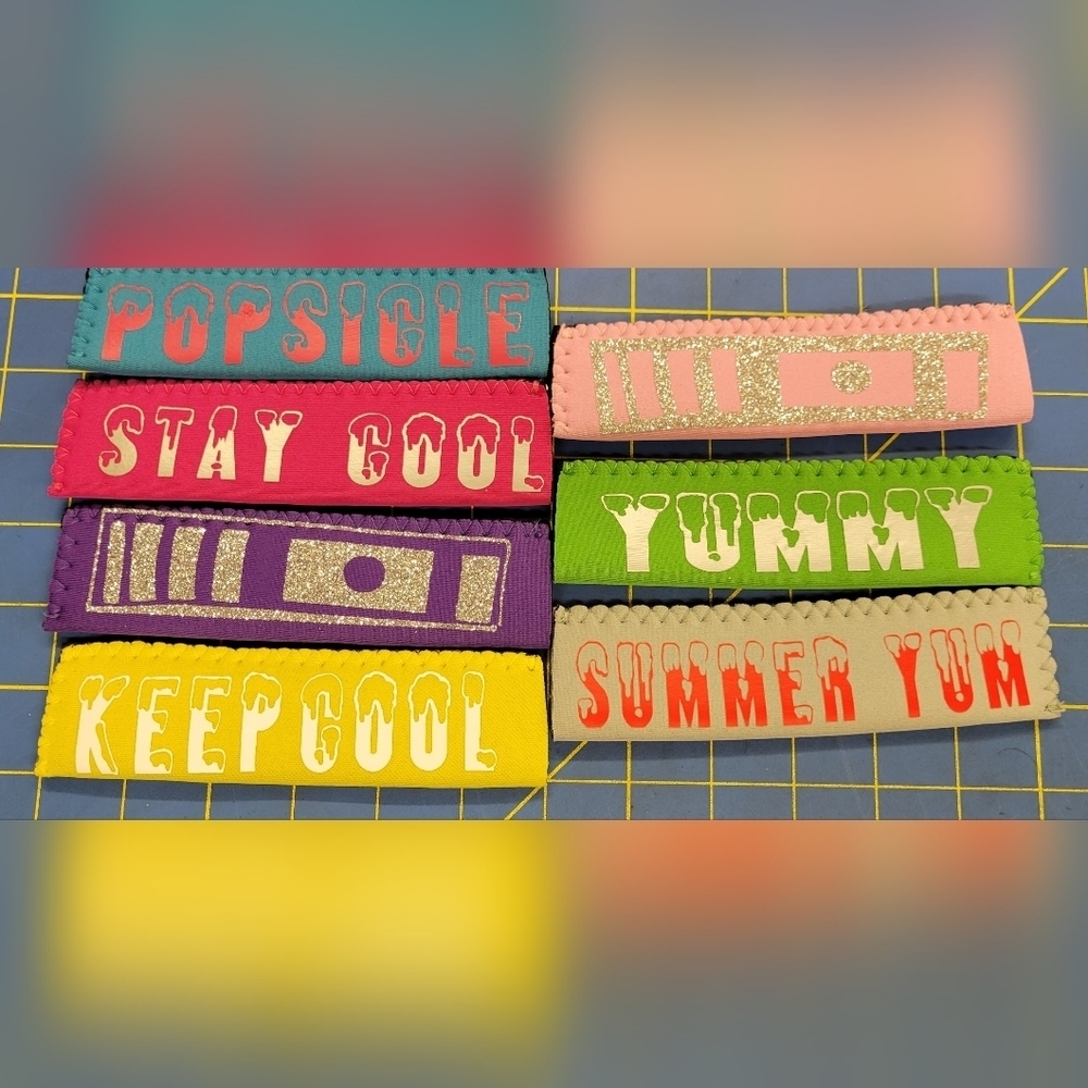 Popsicle/Ice Pop Sleeve 6 x 1.5" Reusable Set of 7